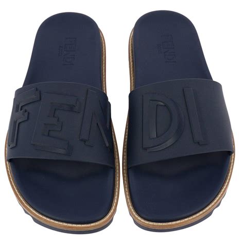 man fendi logo-embossed slide sandals|Fendi.